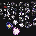 Collection Of Sparkling Diamonds In Various Shapes And Colors On Black Background