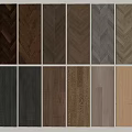 Various Wooden Flooring Options With Different Colors And Herringbone Patterns 3d model