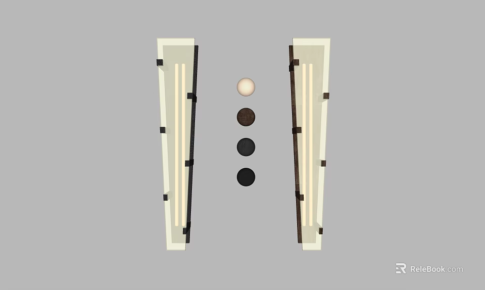 Modern Wall Lamp With Double Sconce Design White Frame And Decorative Balls 3d model 