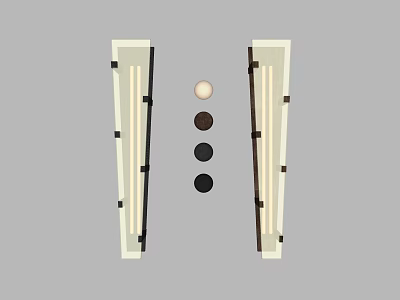 Modern Wall Lamp With Double Sconce Design White Frame And Decorative Balls 3d model