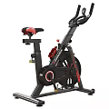 Black And Red Stationary Exercise Bike With Modern Design For Home Gym Fitness