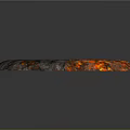 Circular Volcanic Lava Terrain With Flowing Molten Lava And Rocky Surface