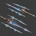 PBR Next Generation Poseidon Gun Poseidon Trident Ancient Greek Mythology Artifact Atlantis Gun Long Handle Weapon Cold Weapon 3d model
