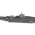 Modern Aircraft Carrier Warship With Flight Deck Island Structure Helicopters And Fighter Jets