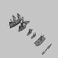 Collection of Sailboats in Various Sizes Displayed Together as Water Transport