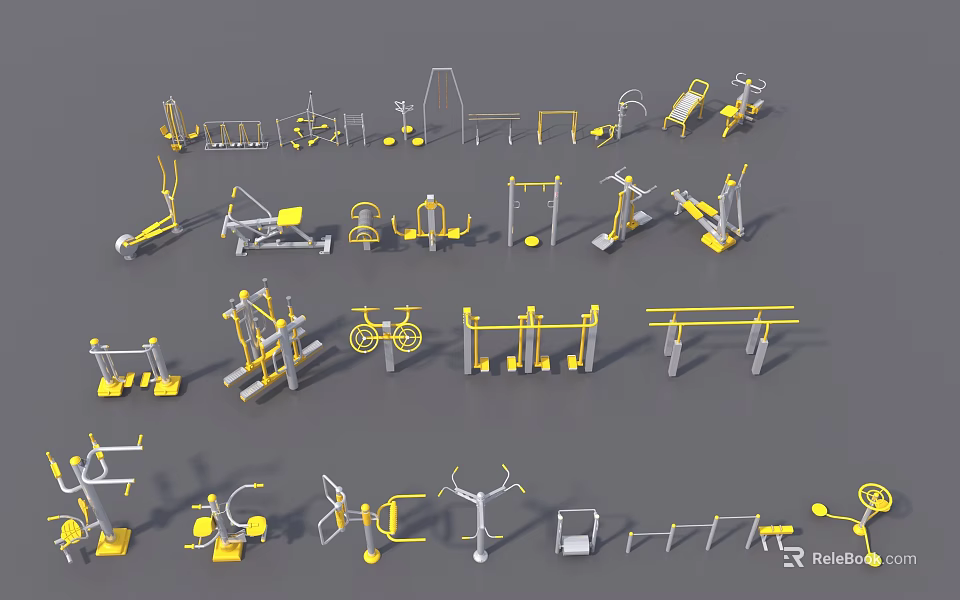 Various Garden Decorative Ornaments Including Plant Stands Flower Pots And Sculptures 3d model 