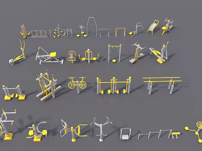 Various Garden Decorative Ornaments Including Plant Stands Flower Pots And Sculptures 3d model