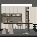 Modern Home Office Study Room With Wooden Desk Bookshelf Chair And Natural Light
