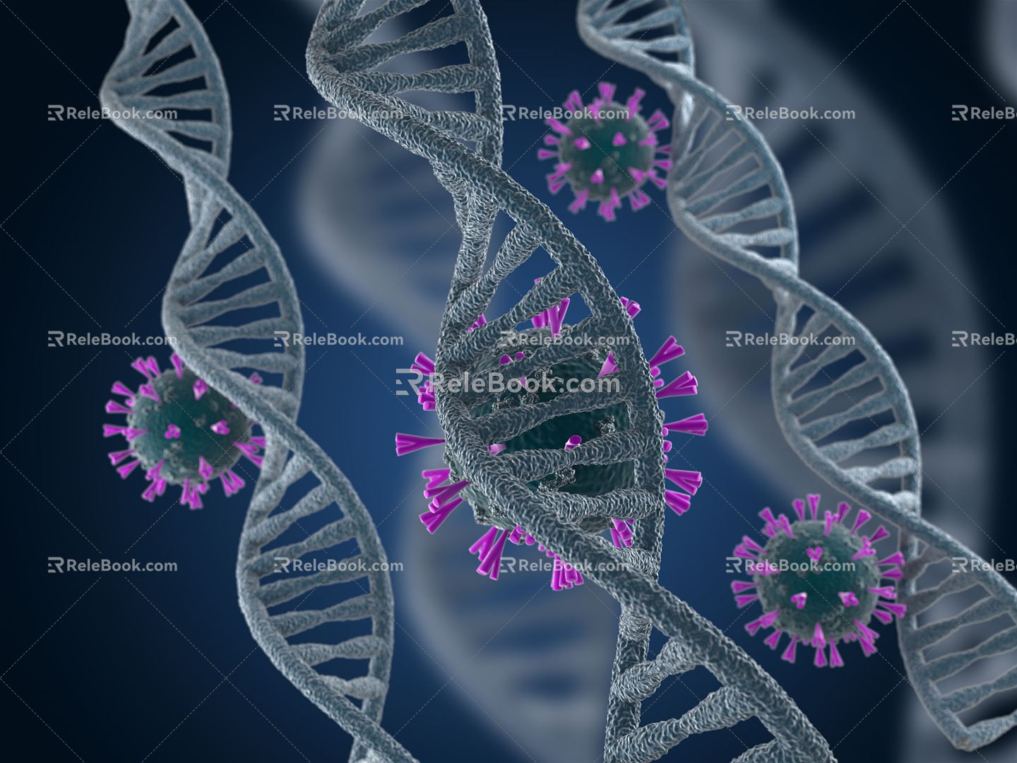 Modern virus spirochetes 3d model