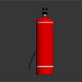 Red Fire Extinguisher With Black Hose And Nozzle Safety Equipment