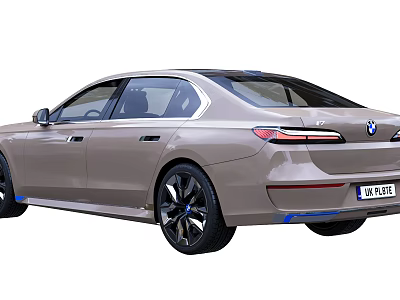 Luxury Beige BMW Sedan With Sleek Design And Alloy Wheels 3d model