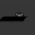 Silver And Black Sports Car With Purple Accents Red Rear Wing Speeding On Road