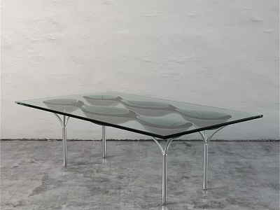 Stylish Modern Sofa and Glass Coffee Table Set with Metal Legs for Grey Living Space 3d model