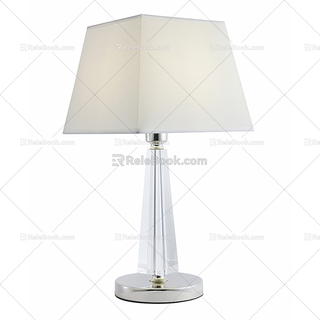 Table lamp simple fashion creative model room high-end crystal table lamp living room bedroom study bedside table decoration 3d model