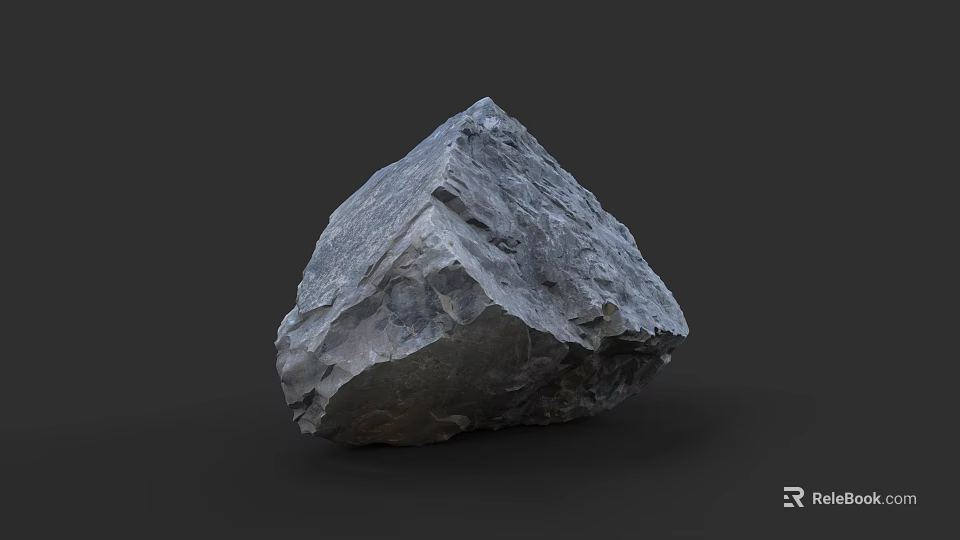 Natural Gray Stone with Rough Irregular Surface and Textured Appearance for Building Use 3d model 