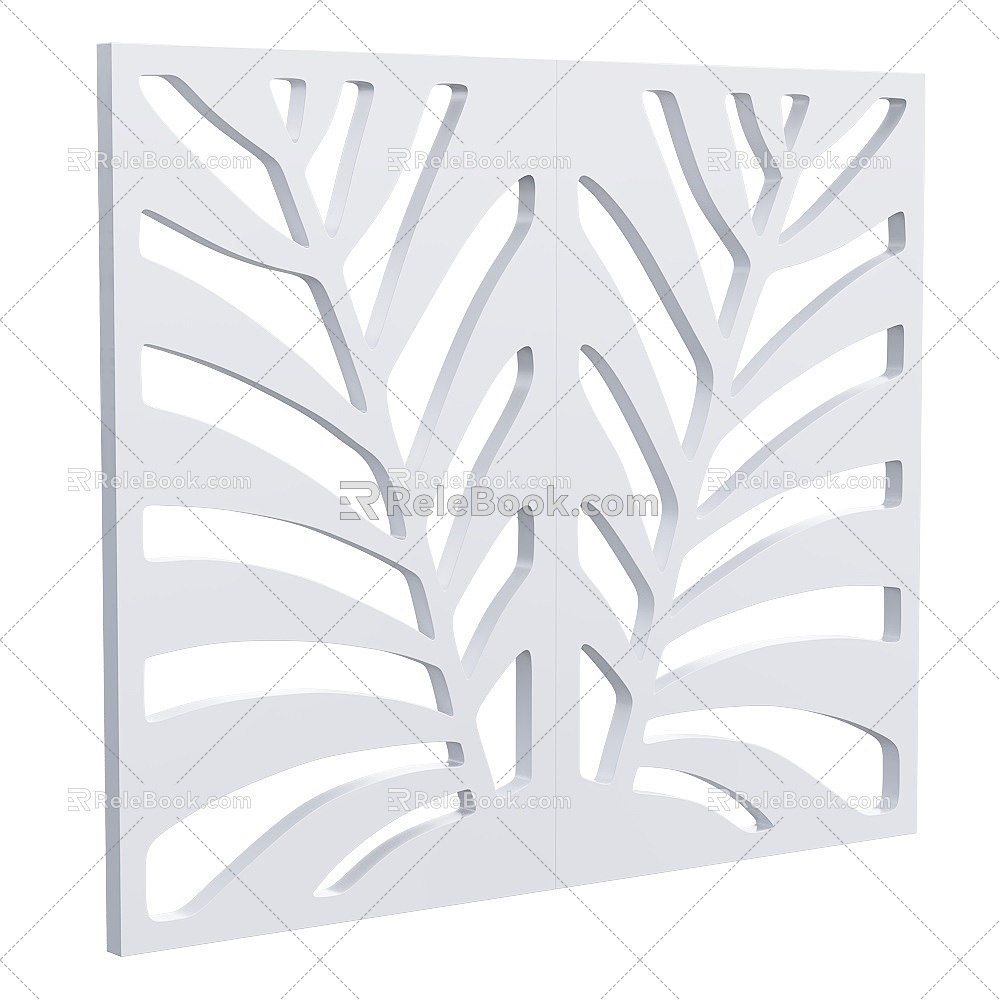 KENTIA Gypsum Wall Decorations Leaves 18w 3d model