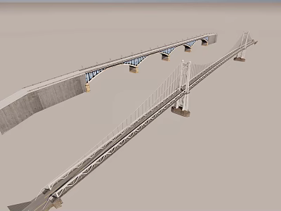 Modern Bridge Landscape Bridge 3d model Modern Bridge Landscape Bridge 3d model
