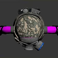 Tactical Weapon Character In Camouflage Uniform With Silver Gas Mask And Pink Sleeves