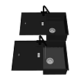 Black Stainless Steel Kitchen Sink With Double Bowl Drainboard And Faucet