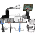 Various Basketball Hoops with Backboards Sports Equipment for Outdoor Training Use