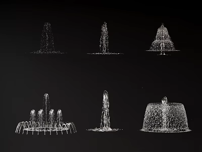 Various Decorative Water Fountain Designs With Tiered And Multi Jet Structures 3d model