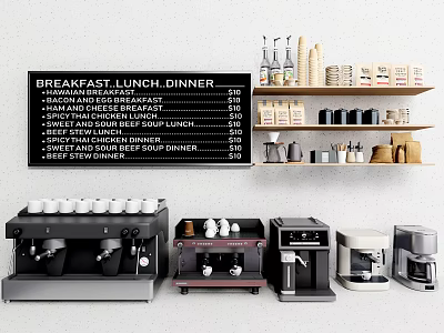 Modern Coffee Machine Coffee Machine Grinder Coffee Beans 3d model