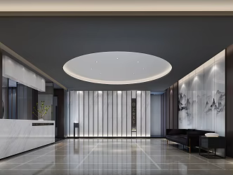 New Chinese Front Desk Office Front Desk 3d model