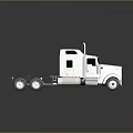 White Semi Truck With Sleeper Cab Orange Reflective Stripes And Modern Design