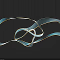 Modern Intertwined Chandelier with Curved Illuminated LED Strips for Contemporary Home Interior