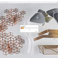 Modern Outdoor Pergola Designs Featuring Hexagonal Geometric Structures Curved White Frames And Golden Metal Frameworks