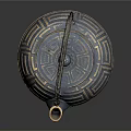 Traditional Blue Gray Teapot with Woven Handle Round Lid Knob and Geometric Patterns