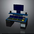 Professional Control Console Workstation With Large Monitor Multiple Screens Speakers And Cabinets