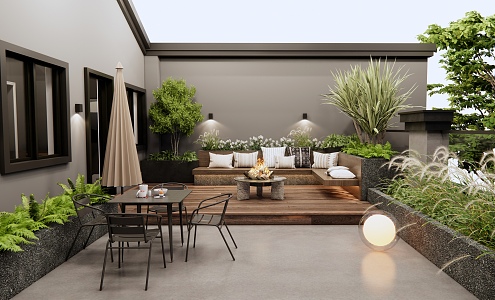 Roof Garden Modern Garden 3d model