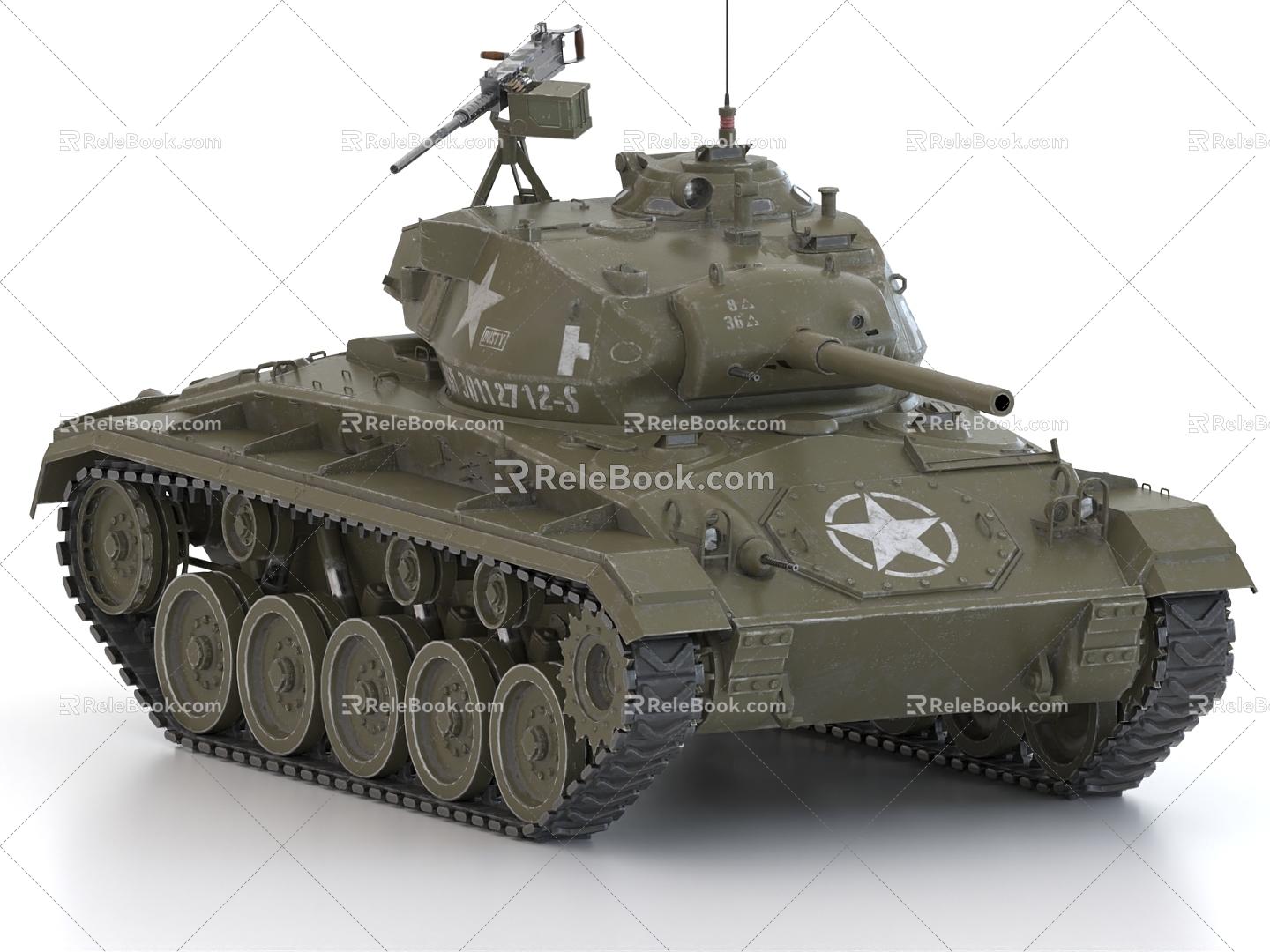 M24 Xiafei Tank American Tank World War II Tank Light Tank 3d model