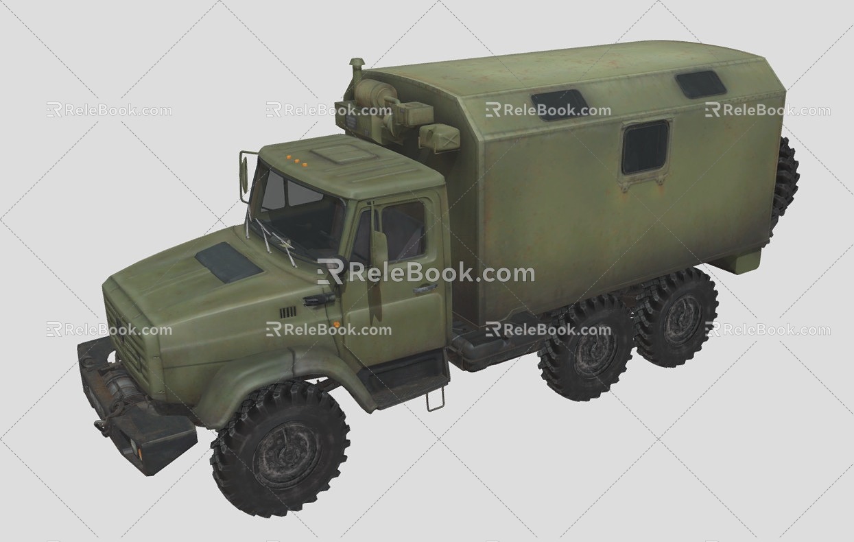 Military vehicle car truck chariot transport vehicle 3d model