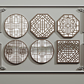 Chinese-style carved window 3d model