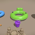 Fun Summer Beach Toys Including Inflatable Rings Beach Balls Sandcastle Bucket Shovel And Rake