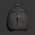 Vintage Ceramic Teapot With Lid Two Curved Handles And Textured Surface