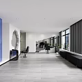 Modern Beauty Salon Interior with White Cylindrical Torn Design Black Chairs and Wooden Flooring