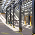 Modern Plant Steel Structure Factory 3d model