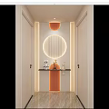Cream Simple Style Arc Light Strip No Main Light Corridor End View Entrance 3d model