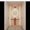 Cream Simple Style Arc Light Strip No Main Light Corridor End View Entrance 3d model