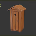 Indoor Wooden Small House Shaped Decorative Cabinet With Heart Door Detail
