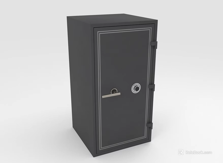 Heavy Duty Black Commercial Safe With Secure Lock And Sturdy Construction For Business Use 3d model 