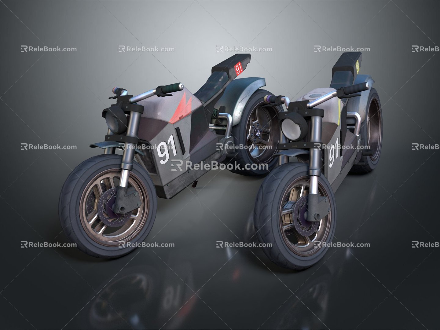 Modern motorcycle two-wheeled motorcycle off-road motorcycle road racing motorcycle 3d model