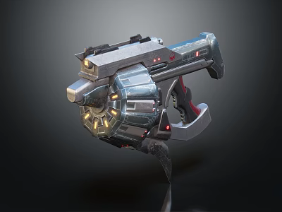 Futuristic Sci-Fi Weapon With Detailed Mechanical Design Glowing Elements And Metallic Texture 3d model