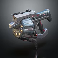 Futuristic Sci-Fi Weapon With Detailed Mechanical Design Glowing Elements And Metallic Texture 3d model
