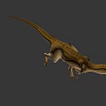 Realistic 3D Dinosaur Model With Light Brown Skin And Head Crest 3d model