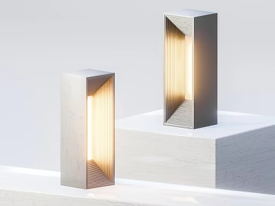 Modern Geometric Outdoor Lights With Illuminated Vertical Design And Stylish Finish 3d model