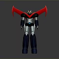 Robot Character With Red Wings Black And White Body And Blue Legs 3D Model Design